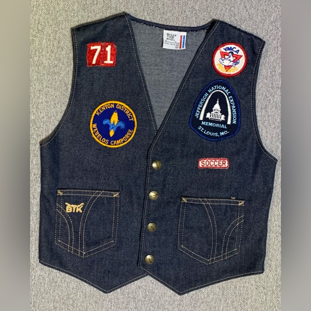 Vintage Billy The Kid Denim Vest with Patches